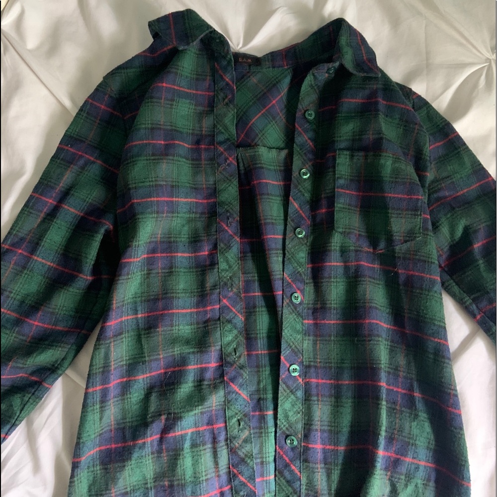 Green Long Flannel Dress